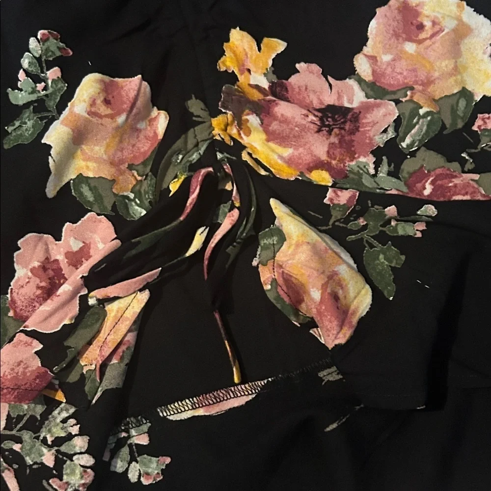 Floral Black Skirt